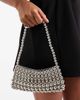 ASOS DESIGN ASOS DESIGN metal beaded clutch bag in silver tone - 4