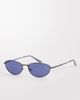 ASOS DESIGN ASOS DESIGN metal fashion glasses in gunmetal frame with blue lens-Gray - 1