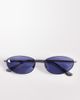 ASOS DESIGN ASOS DESIGN metal fashion glasses in gunmetal frame with blue lens-Gray - 3