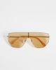 ASOS DESIGN ASOS DESIGN metal frame aviator sunglasses with light brown lens-Gold - 3