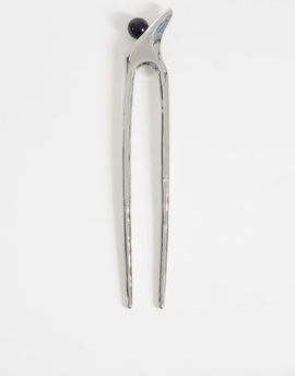ASOS DESIGN ASOS DESIGN metal hair pin with abstract design in silver tone