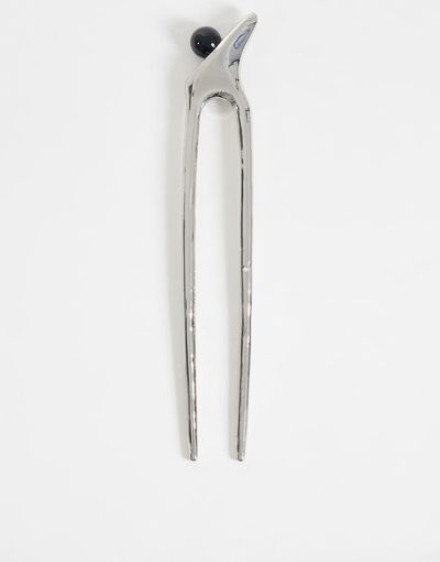 ASOS DESIGN ASOS DESIGN metal hair pin with abstract design in silver tone