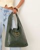 ASOS DESIGN ASOS DESIGN metal hardware tote bag in dark green - 1