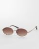 ASOS DESIGN ASOS DESIGN metal oval sunglasses in gold with tort tips-Brown - 1