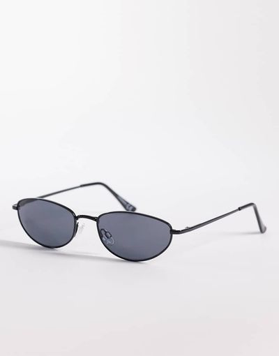 ASOS DESIGN ASOS DESIGN metal oval sunglasses in matte black