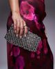 ASOS DESIGN ASOS DESIGN metallic beaded box grab clutch bag in silver - 4