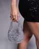 ASOS DESIGN ASOS DESIGN metallic beaded clutch purse in silver tone - 3