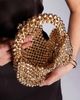 ASOS DESIGN ASOS DESIGN metallic beaded flap over clutch bag in gold - 2
