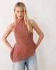 ASOS DESIGN ASOS DESIGN metallic knit asymmetrical halter top in red - 3