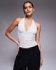 ASOS DESIGN ASOS DESIGN metallic tie neck halter top in silver - 1