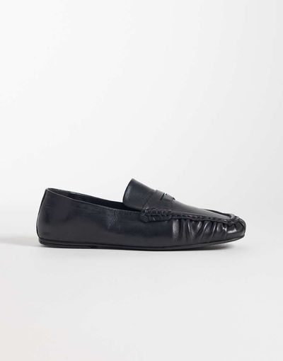 ASOS DESIGN ASOS DESIGN Micha real leather soft loafers in black