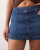 ASOS DESIGN ASOS DESIGN micro mini denim skirt with belt in mid blue - 3