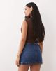 ASOS DESIGN ASOS DESIGN micro mini denim skirt with belt in mid blue - 4