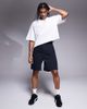 ASOS DESIGN ASOS DESIGN mid length pleated shorts in navy - 1