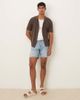 ASOS DESIGN ASOS DESIGN mid length slim denim shorts in light wash blue - 1