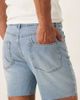 ASOS DESIGN ASOS DESIGN mid length slim denim shorts in light wash blue - 4