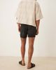 ASOS DESIGN ASOS DESIGN mid length slim denim shorts with rips in black - 3