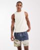 ASOS DESIGN ASOS DESIGN mid length swim shorts with blue beach photo print - 1