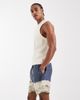 ASOS DESIGN ASOS DESIGN mid length swim shorts with blue beach photo print - 3