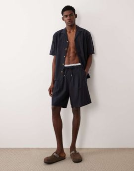 ASOS DESIGN ASOS DESIGN mid length textured jorts in black - part of a set