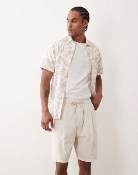 ASOS DESIGN ASOS DESIGN mid length textured jorts in ecru - part of a set-White