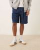 ASOS DESIGN ASOS DESIGN mid length wide denim shorts with pleat in dark wash blue - 1