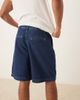 ASOS DESIGN ASOS DESIGN mid length wide denim shorts with pleat in dark wash blue - 4