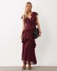 ASOS DESIGN ASOS DESIGN midaxi dress with ruffle detailing in plum-Purple - 1