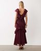 ASOS DESIGN ASOS DESIGN midaxi dress with ruffle detailing in plum-Purple - 2