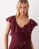 ASOS DESIGN ASOS DESIGN midaxi dress with ruffle detailing in plum-Purple - 4