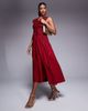 ASOS DESIGN ASOS DESIGN midi dress with ruched bodice and center channel detail in red-pink - 1