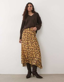 ASOS DESIGN ASOS DESIGN midi skirt in brown floral set-MULTI