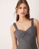 ASOS DESIGN ASOS DESIGN midi slip dress with ruched bust in charcoal-Gray - 3
