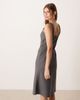 ASOS DESIGN ASOS DESIGN midi slip dress with ruched bust in charcoal-Gray - 4