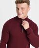 ASOS DESIGN ASOS DESIGN midweight half zip cotton sweater in burgundy-Red - 1