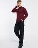 ASOS DESIGN ASOS DESIGN midweight half zip cotton sweater in burgundy-Red - 3