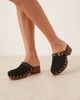 ASOS DESIGN ASOS DESIGN Miles closed-toe studded clogs in black suede - 1