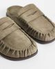 ASOS DESIGN ASOS DESIGN Miller chunky loafer mules in taupe suedette-Neutral - 3