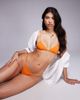 ASOS DESIGN ASOS DESIGN Millie skinny straps triangle bikini top with hardware detail in pumpkin-Orange - 1