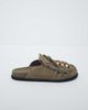 ASOS DESIGN ASOS DESIGN Milo premium fringed mules in olive suede-Green - 4