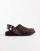 ASOS DESIGN ASOS DESIGN Mina grommet detailing flat mules in chocolate-Brown - 1
