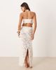 ASOS DESIGN ASOS DESIGN Minette beach crochet lace maxi skirt in cream-Black - 4