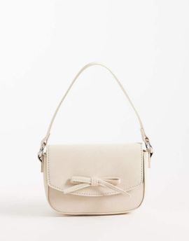 ASOS DESIGN ASOS DESIGN mini bow cross body bag with top handle in off white-Black
