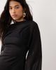 ASOS DESIGN ASOS DESIGN mini dress with sheer cape shoulders in black scuba-style fabric - 3