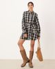 ASOS DESIGN ASOS DESIGN mini shirt dress with belt in black and tan plaid-Multi - 1
