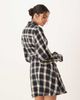 ASOS DESIGN ASOS DESIGN mini shirt dress with belt in black and tan plaid-Multi - 2