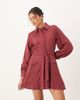 ASOS DESIGN ASOS DESIGN mini shirt dress with belt in deep berry stripe-Multi - 1