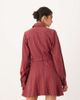 ASOS DESIGN ASOS DESIGN mini shirt dress with belt in deep berry stripe-Multi - 2