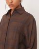 ASOS DESIGN ASOS DESIGN mini shirt dress with wide cuffs and oversized pockets in brown plaid-Multi - 4