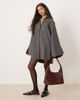 ASOS DESIGN ASOS DESIGN mini shirt dress with wide cuffs and oversized pockets in gray pinstripe - 2